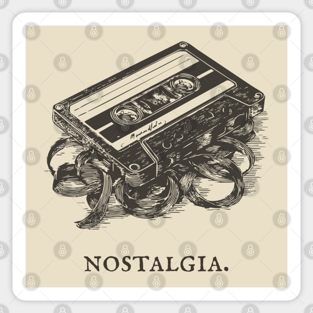 Retro Cassette Tape Analog Nostalgia Illustration Sticker by TuncGK